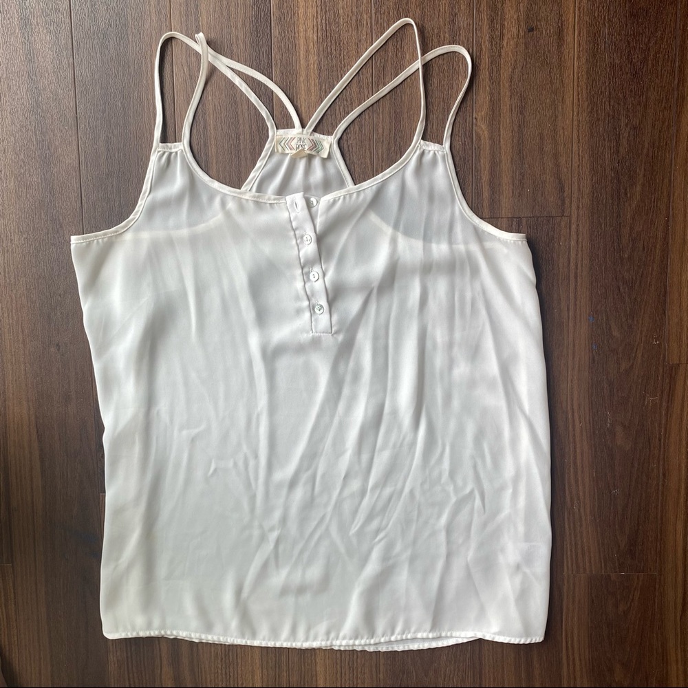 Pink rose white light, airy dress tank top